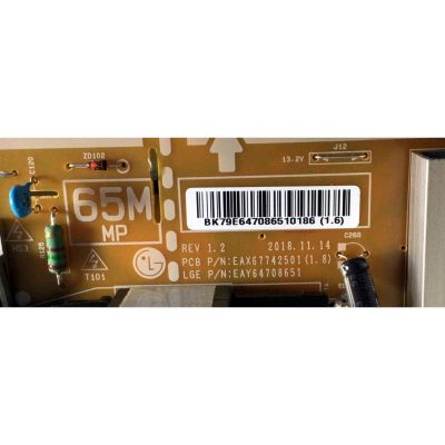 KIT DE TARJETAS PARA TV LG NANOCELL 4K·UHD·HDR SMART TV / MAIN EBT66101101 / 65655301 / EAX68766003 / DRIVER EBR85417202 / LC65D961001A / 18KLE650D-48A01 / FUENTE EAY64708651 / EAX67742501 / LGP65M-18SP / PANEL HC650DQB-SLUA5 / MODELO 65SM9000PUA AUSYLJR - Imagen 4